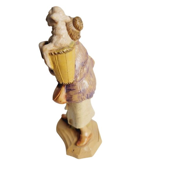 Miriam by Fontanini Young Shepherdess and Lamb in Woven Basket Holding a staff - Picture 3 of 11